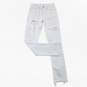 GRLFRND Karolina Distressed High Rise Straight Jeans You Know Im No Good Size 24